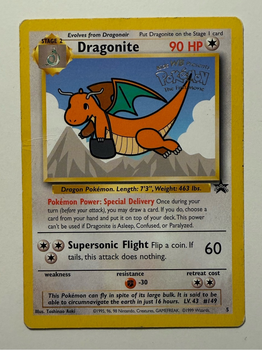 Pokémon the First Movie Dragonite PROMO Card